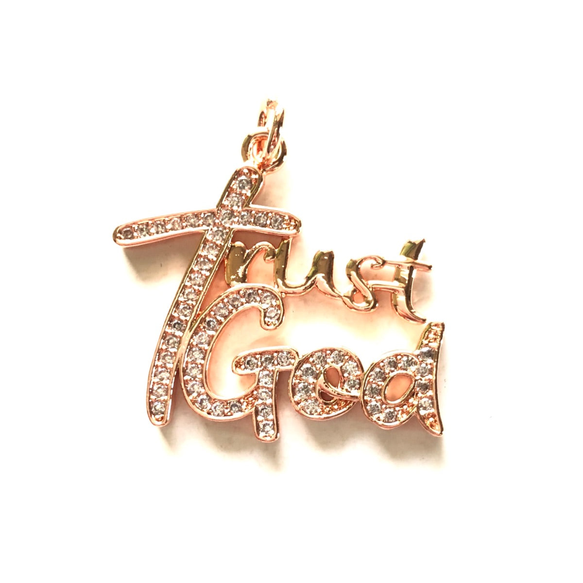 10pcs/lot 32*28mm CZ Pave Trust God Word Charms CZ Paved Charms Christian Quotes New Charms Arrivals Charms Beads Beyond