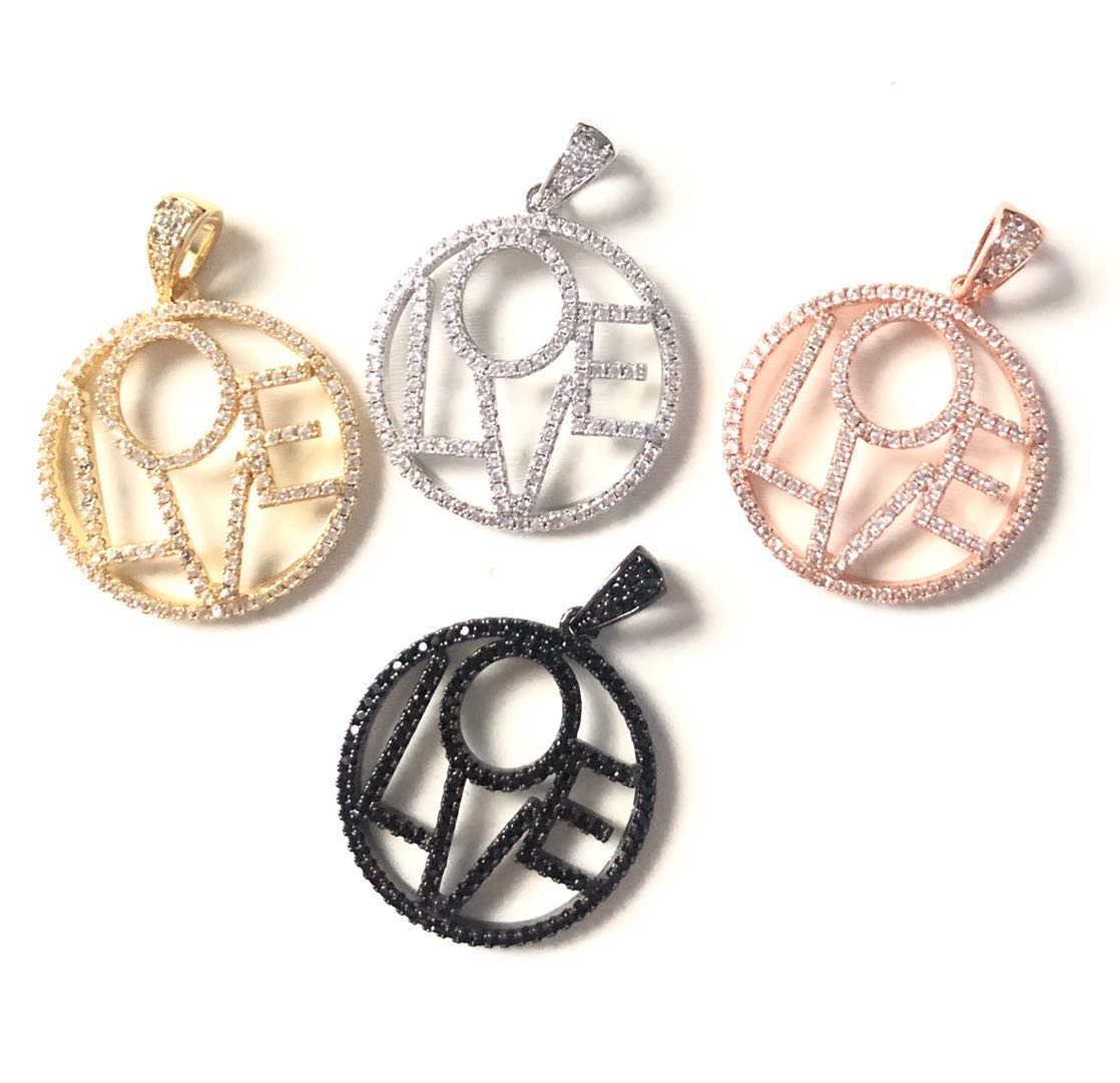 10pcs/lot 26mm CZ Paved LOVE Charms CZ Paved Charms Love Letters Charms Beads Beyond
