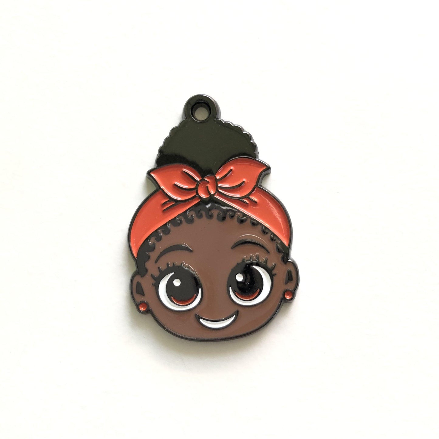 10pcs/lot Cute Little Black Girl Charm Red Enamel Afro Charms On Sale Charms Beads Beyond