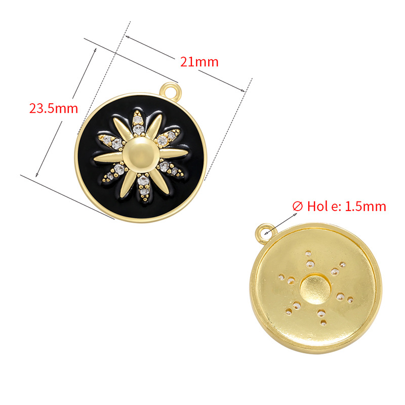 10pcs/lot 23.5*21mm Colorful Enamel CZ Pave Star Round Charm Enamel Charms Charms Beads Beyond