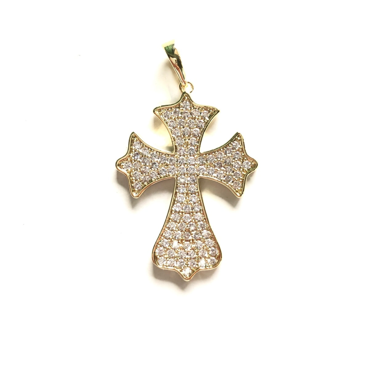 10pcs/lot 35*25mm CZ Paved Cross Charms Gold CZ Paved Charms Crosses Charms Beads Beyond