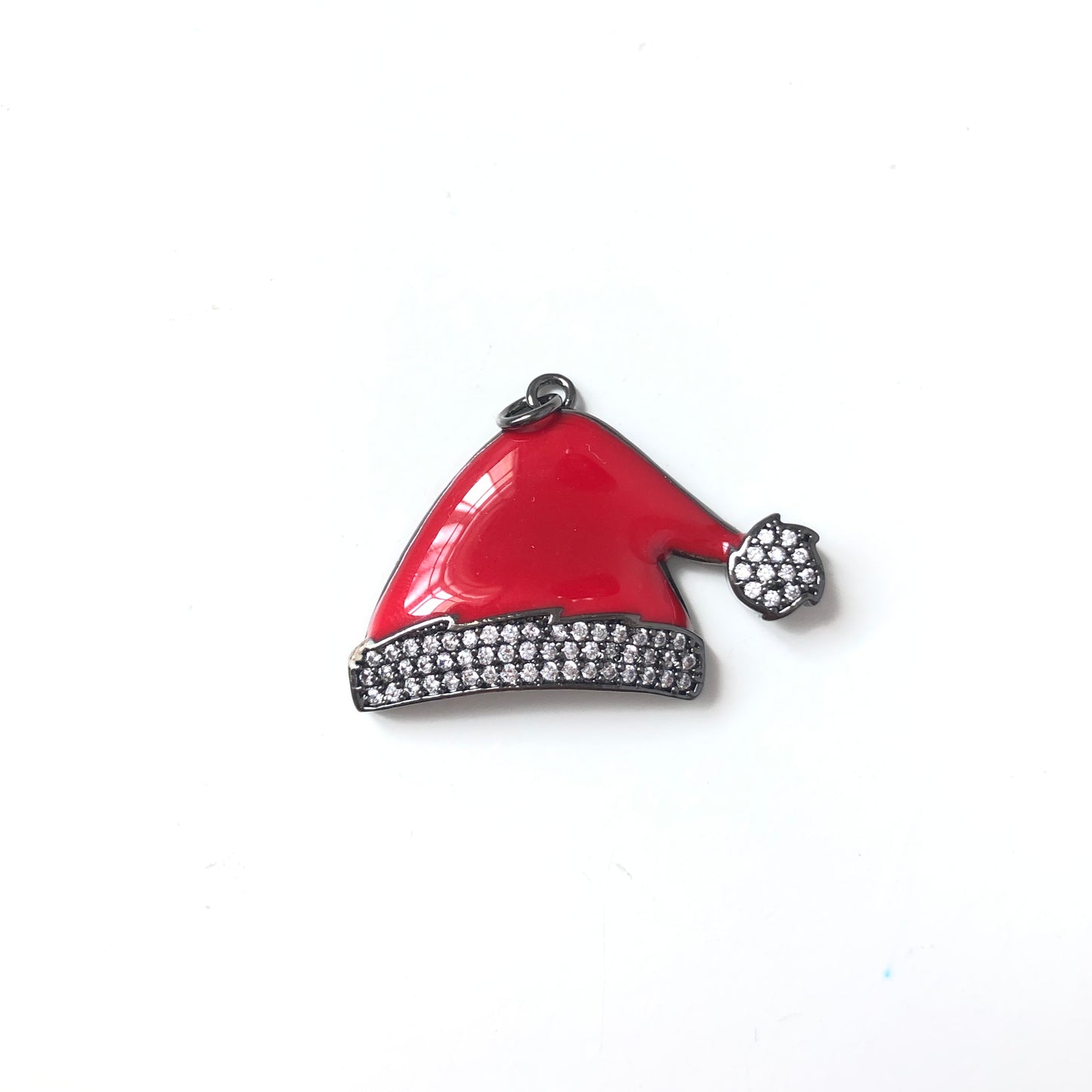 10pcs/lot 34*22mm CZ Paved Santa Hat Charm for Christmas Black CZ Paved Charms Christmas Charms Beads Beyond