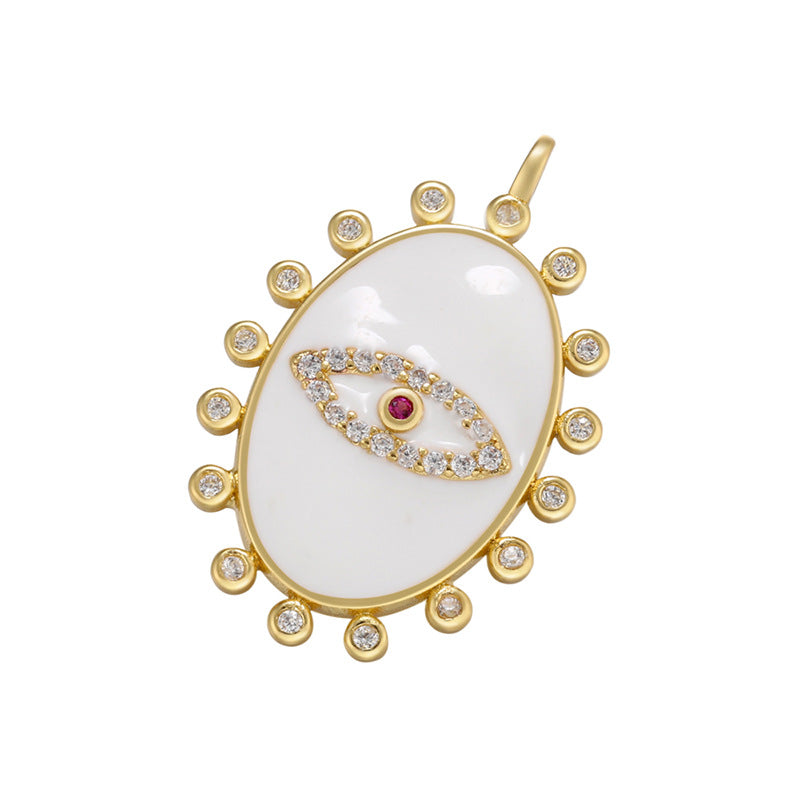 10pcs/lot 26.5*17.5mm Colorful Enamel Evil Eye Charm for Jewelry Making White Enamel Charms Charms Beads Beyond