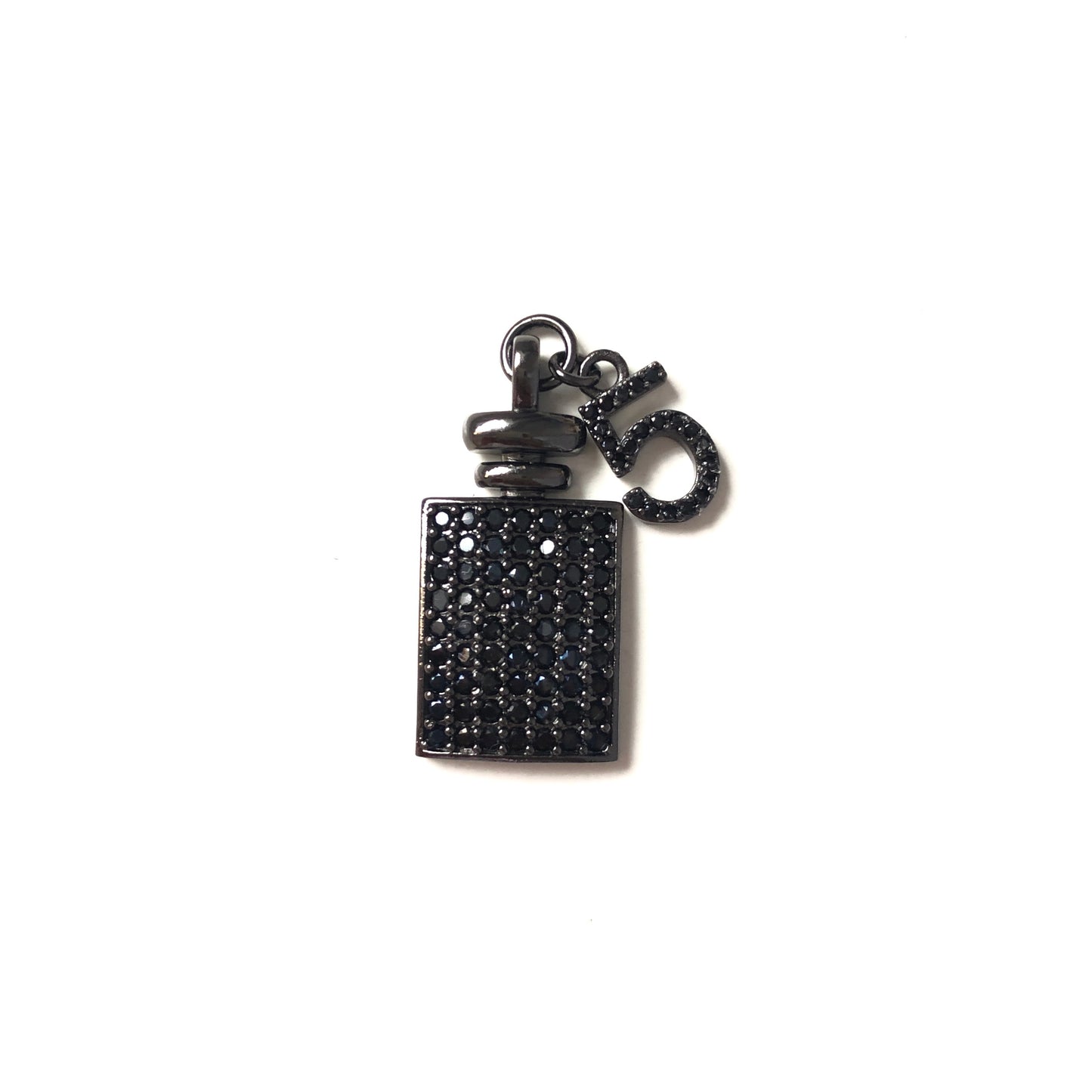 10pcs/lot 27*13mm CZ Paved Perfume Charms Black on Black CZ Paved Charms Fashion Charms Beads Beyond
