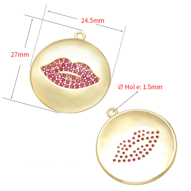 10pcs/lot 27*24.5mm CZ Paved Lip Charms CZ Paved Charms Charms Beads Beyond