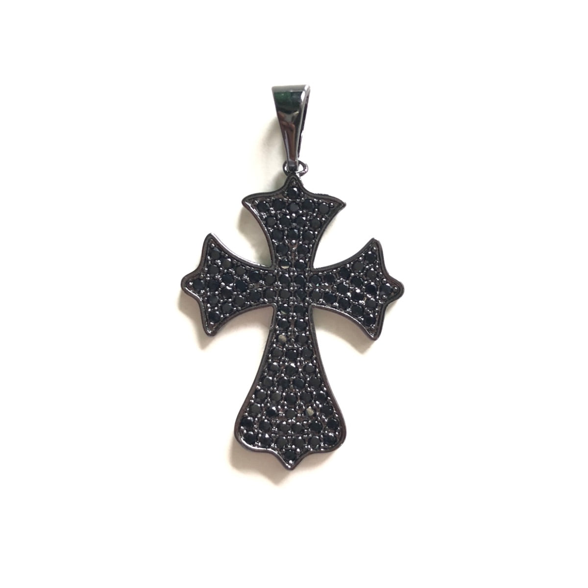 10pcs/lot 35*25mm CZ Paved Cross Charms Black on Black CZ Paved Charms Crosses Charms Beads Beyond