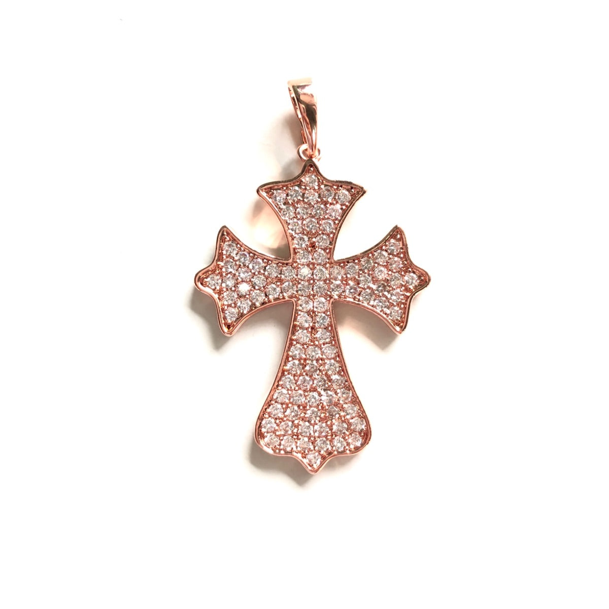 10pcs/lot 35*25mm CZ Paved Cross Charms Rose Gold CZ Paved Charms Crosses Charms Beads Beyond
