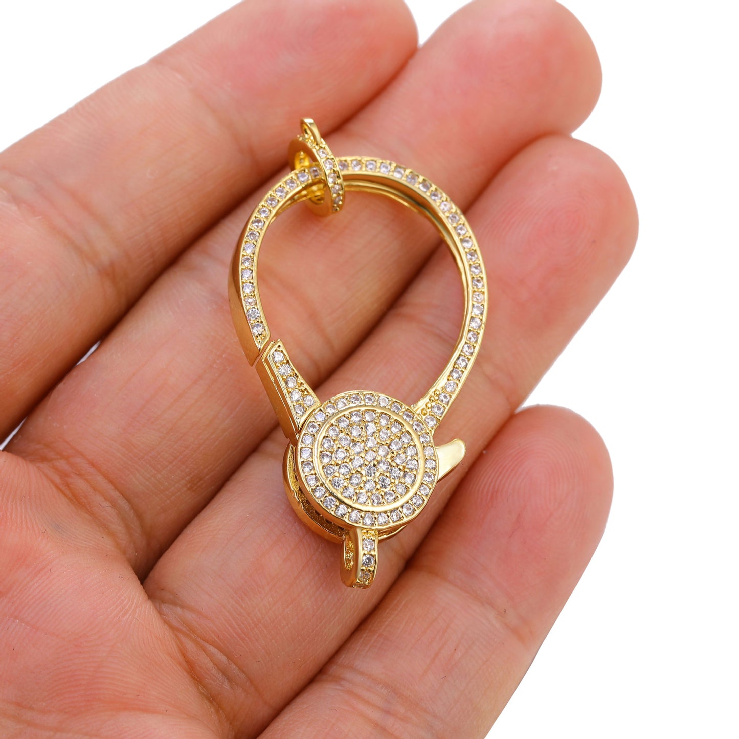 5-10pcs/lot 36*20mm CZ Paved Lobster Clasp Accessories Charms Beads Beyond