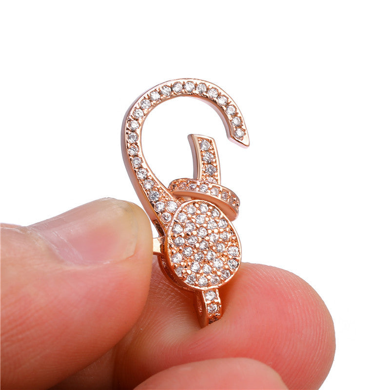 5-10pcs/lot 32*18mm CZ Paved Lobster Clasp Accessories Charms Beads Beyond