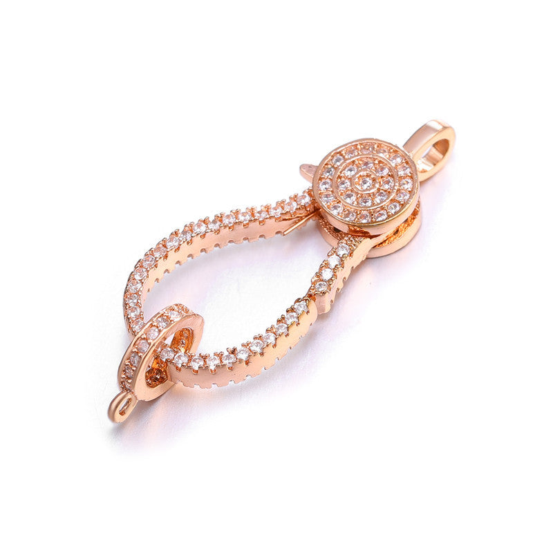 5-10pcs/lot 34.8*12mm CZ Paved Lobster Clasp Accessories Charms Beads Beyond