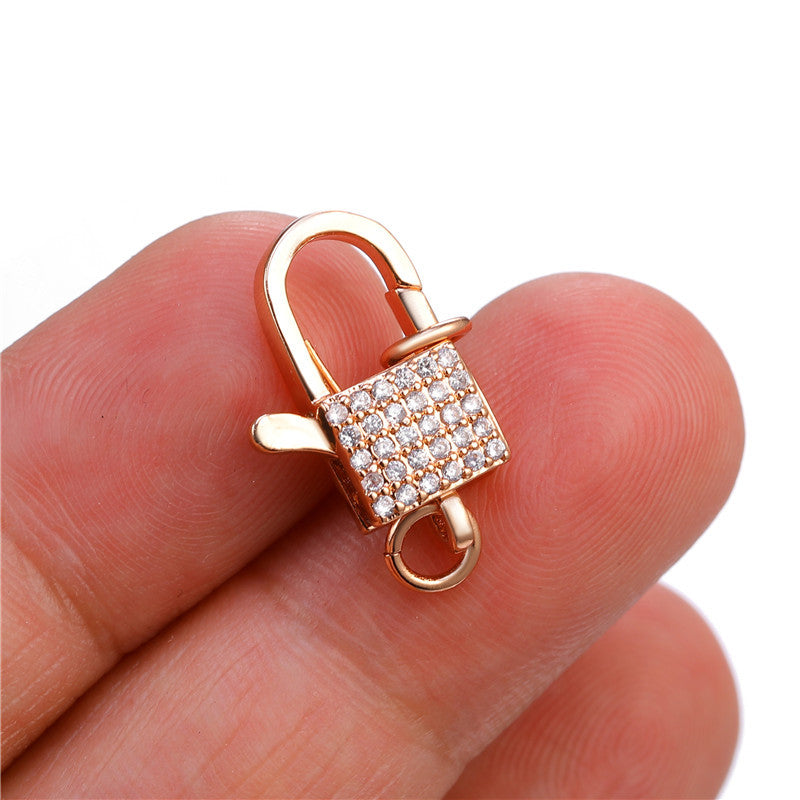 5-10pcs/lot 18*11mm CZ Paved Lobster Clasp Accessories Charms Beads Beyond