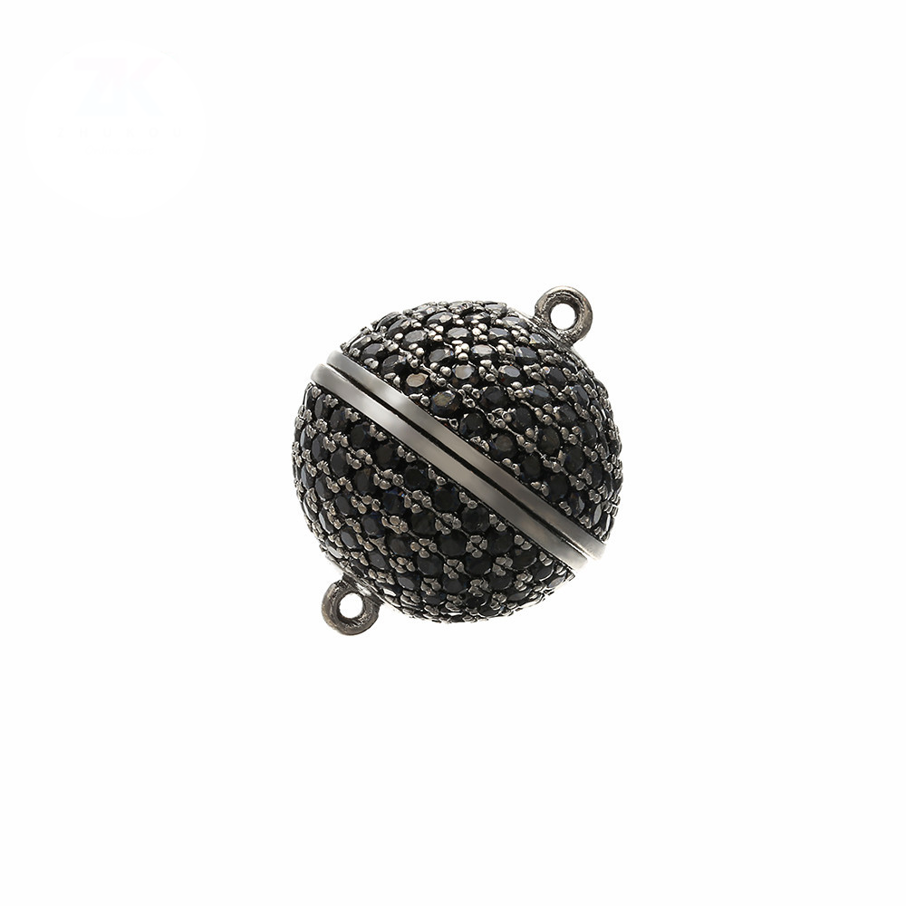 10pcs/lot 8/10/12/14/16mm Fuchsia Green Blue Black CZ Paved Round Ball Magnetic Clasps for Bracelets & Necklace Making Black on Black Accessories Colorful Zirconia Charms Beads Beyond