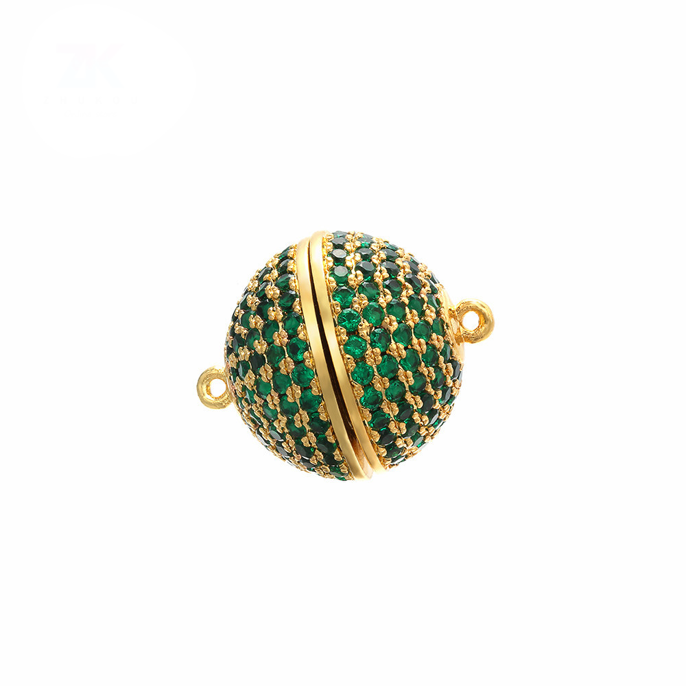 10pcs/lot 8/10/12/14/16mm Fuchsia Green Blue Black CZ Paved Round Ball Magnetic Clasps for Bracelets & Necklace Making Green on Gold Accessories Colorful Zirconia Charms Beads Beyond