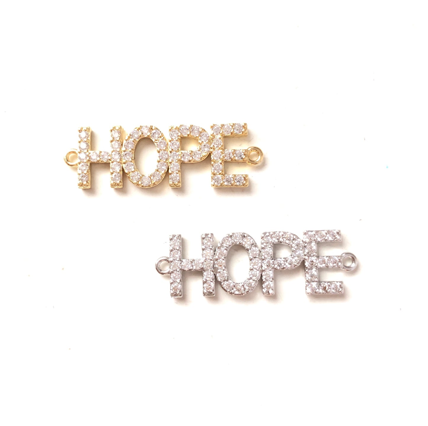 10pcs/lot 32*10mm CZ Paved HOPE Word Connectors Mix Color CZ Paved Connectors Word Connectors Charms Beads Beyond