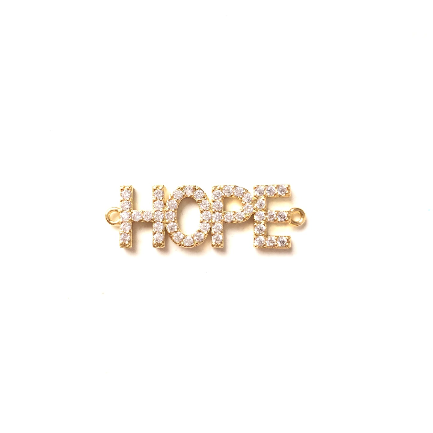 10pcs/lot 32*10mm CZ Paved HOPE Word Connectors Gold CZ Paved Connectors Word Connectors Charms Beads Beyond