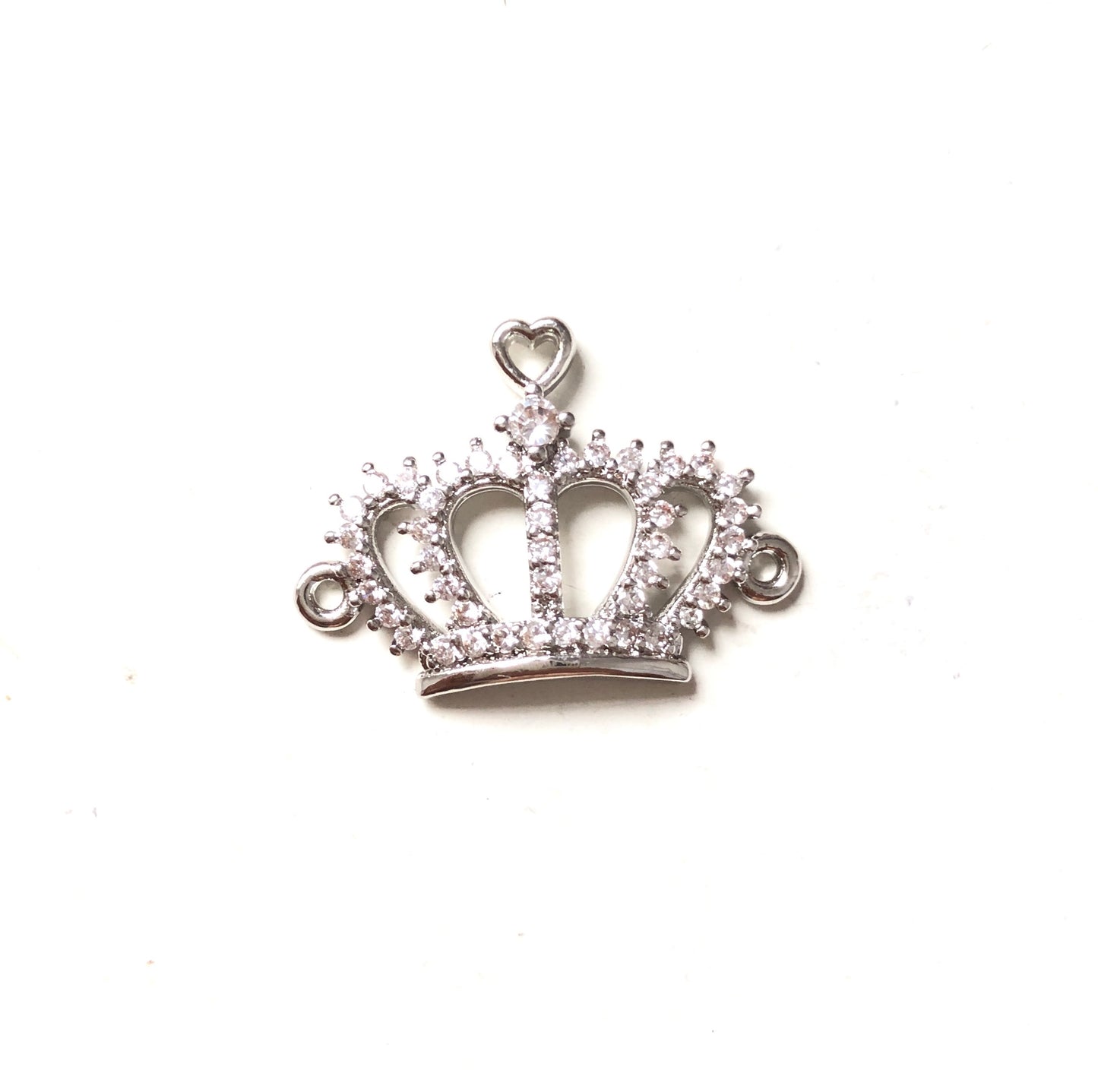 10pcs/lot 23*17mm CZ Paved Crown Connectors Silver CZ Paved Connectors Charms Beads Beyond