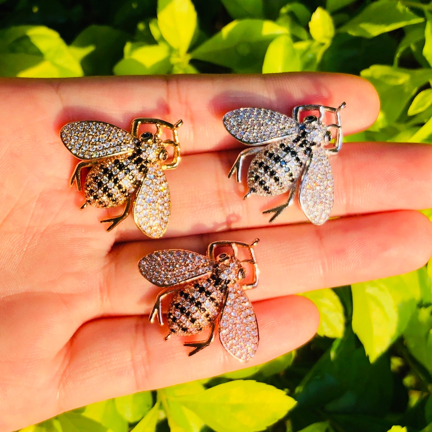 10pcs/lot 29*27mm CZ Paved Bug Connectors CZ Paved Connectors Animal Spacers Charms Beads Beyond