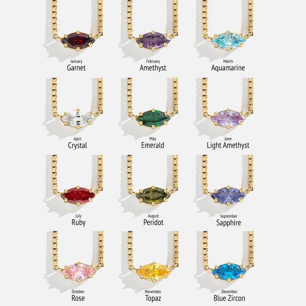 12pcs/lot Gold Plated Birthstone Necklaces Necklaces Charms Beads Beyond