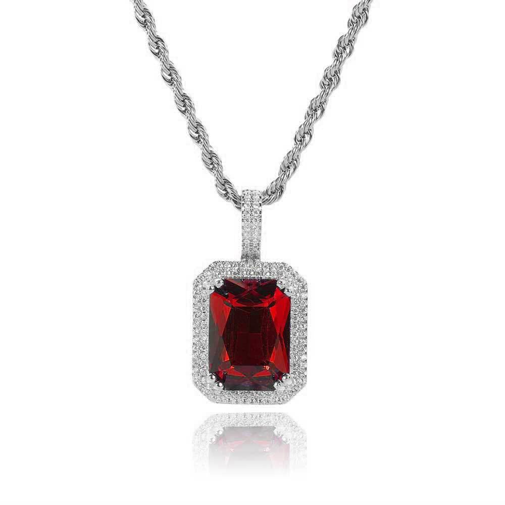 5pcs/lot CZ Paved Multicolor Square Diamond Pendant Necklaces Necklaces Charms Beads Beyond