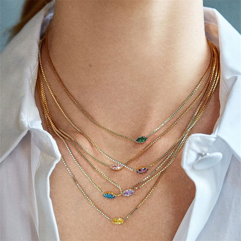 12pcs/lot Gold Plated Birthstone Necklaces Necklaces Charms Beads Beyond