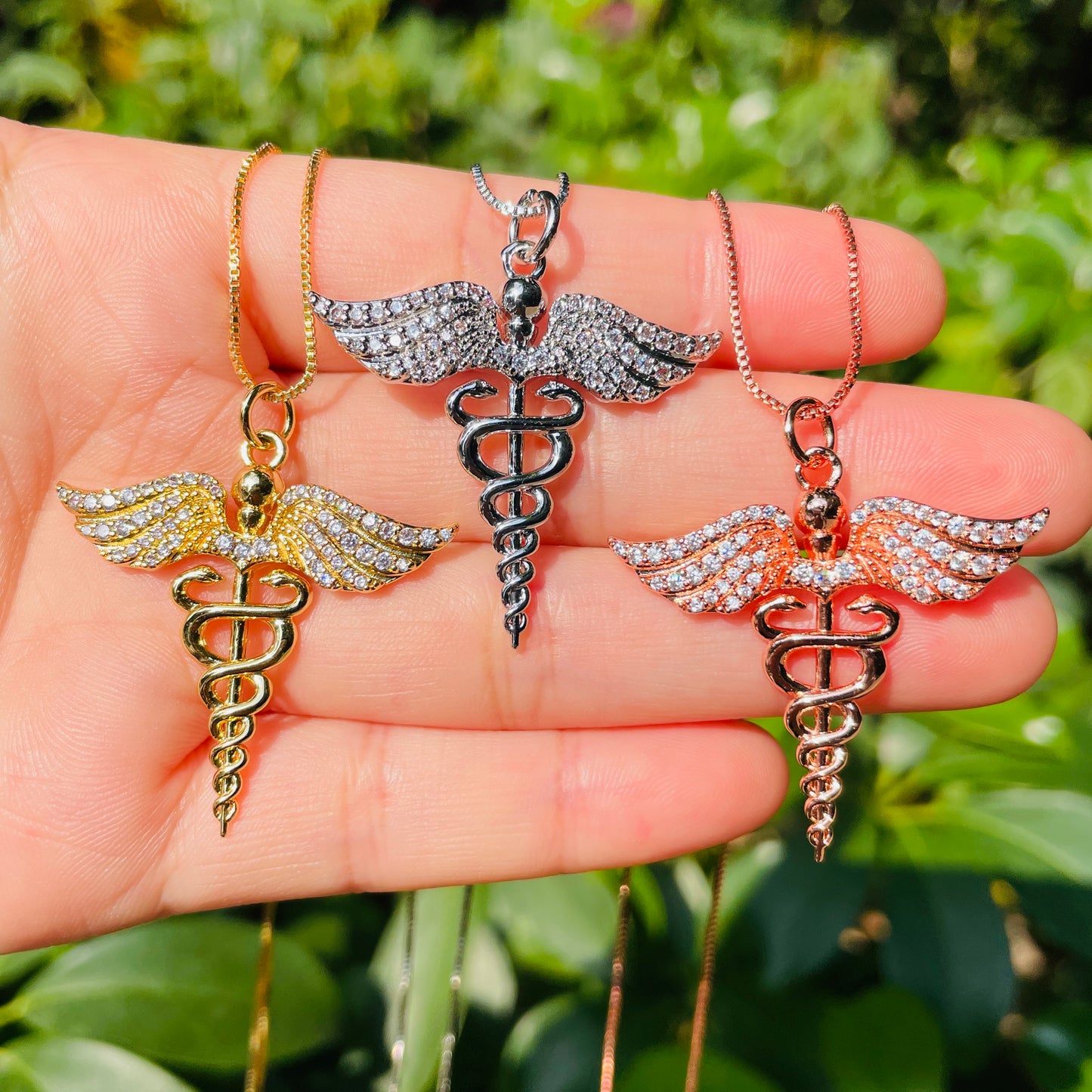 5pcs/lot 34*34mm CZ Pave MedIcal Sign Necklaces Necklaces Love & Heart Necklaces Charms Beads Beyond
