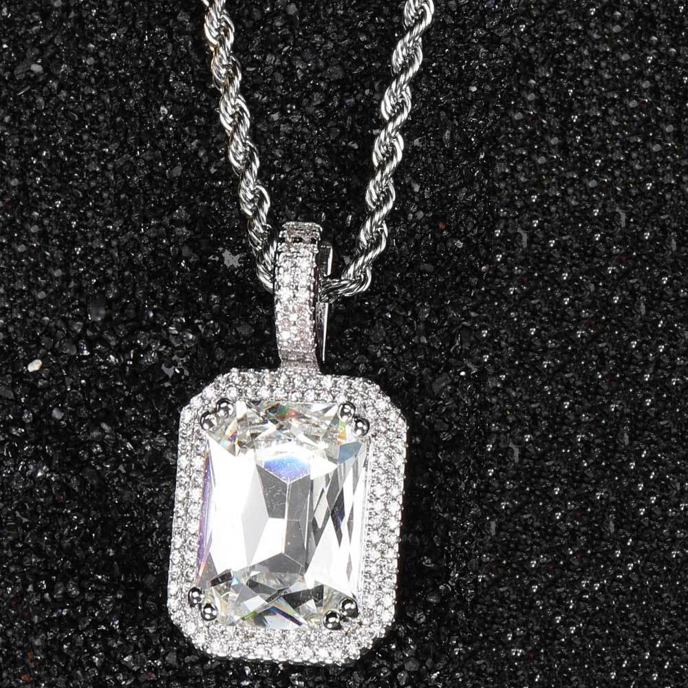 5pcs/lot CZ Paved Multicolor Square Diamond Pendant Necklaces Necklaces Charms Beads Beyond