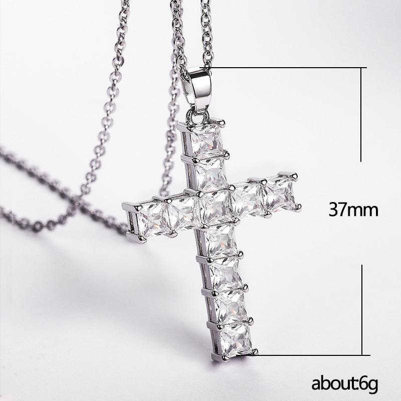 5pcs/lot 18inch Gold Silver Plated Clear Pink CZ Pave Cross Necklace Necklaces Charms Beads Beyond