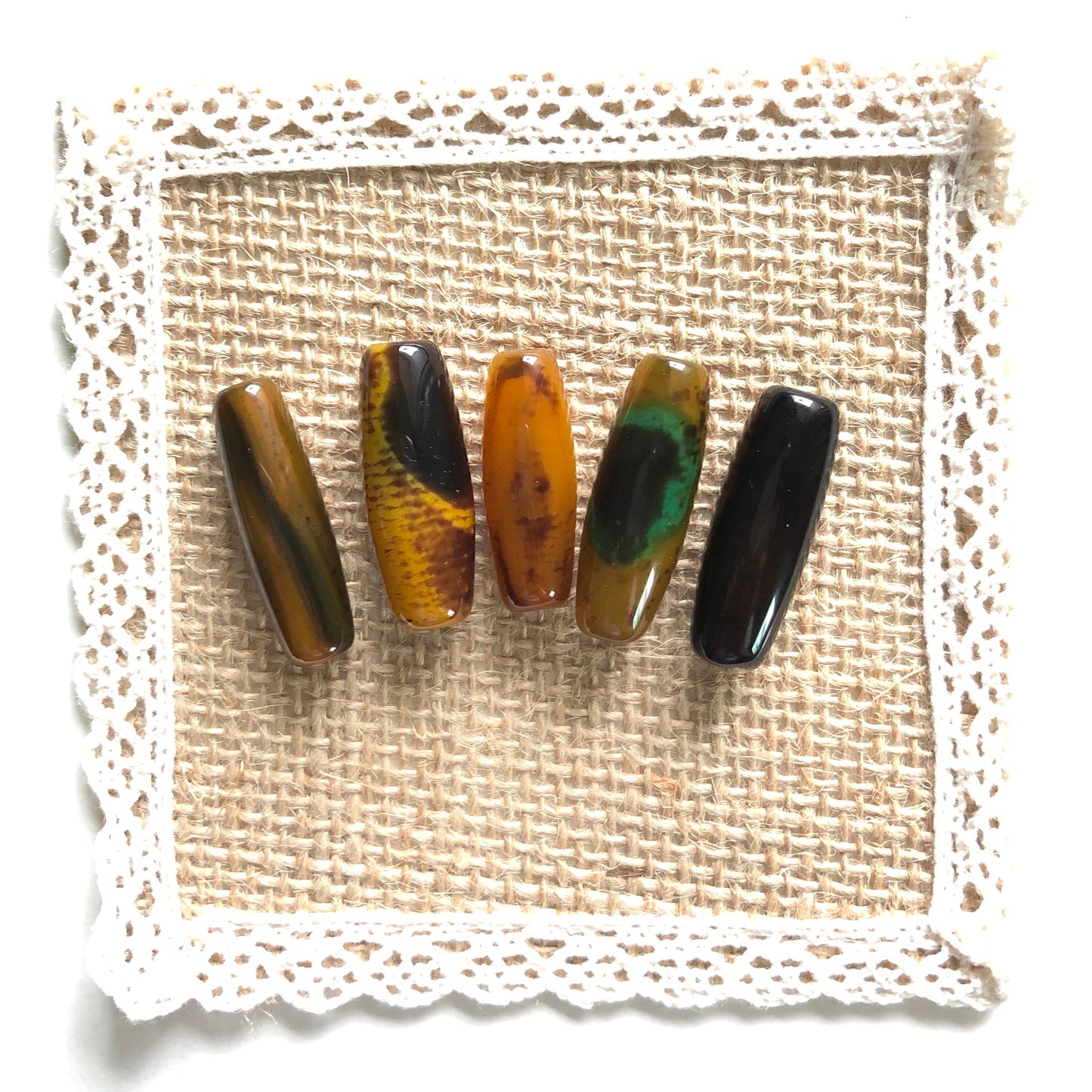5pcs/lot 30*10mm Yellow Brown Agate Barrel Spacers Agate Spacers Focal Beads Charms Beads Beyond