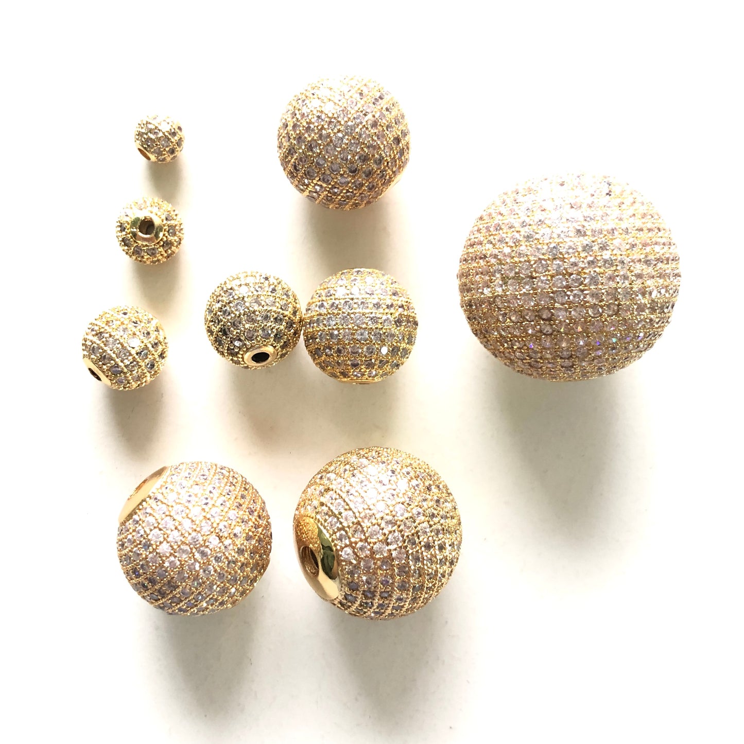 10pcs/lot 6 /8 /10 /12 /14 /16 /18 /20 /25mm Clear CZ Paved Round Ball Beads Spacers CZ Paved Spacers 10mm Beads 12mm Beads 6mm Beads 8mm Beads Ball Beads Charms Beads Beyond