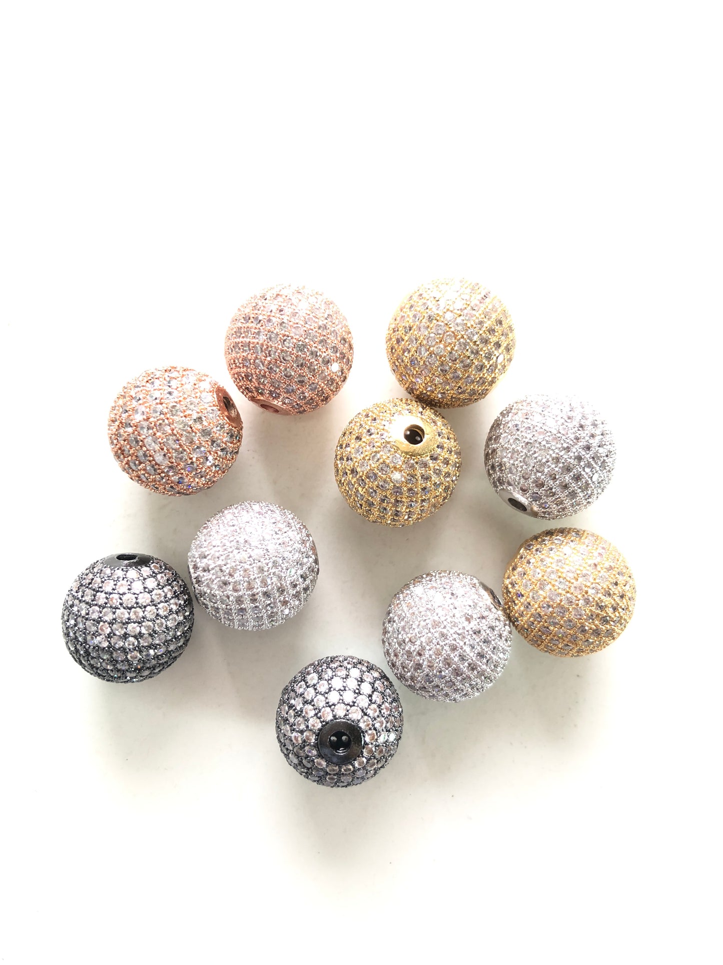 10pcs/lot 6 /8 /10 /12 /14 /16 /18 /20 /25mm Clear CZ Paved Round Ball Beads Spacers CZ Paved Spacers 10mm Beads 12mm Beads 6mm Beads 8mm Beads Ball Beads Charms Beads Beyond