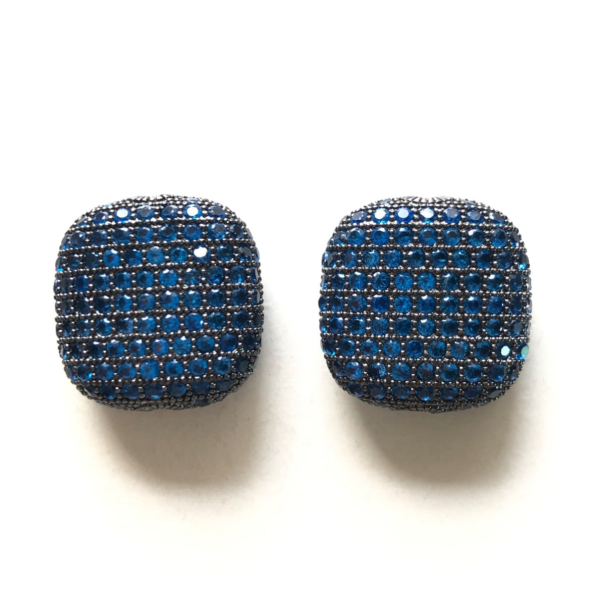 5-10pcs/lot 20*20mm Colorful CZ Paved Square Centerpiece Spacers Lake Blue CZ Paved Spacers Colorful Zirconia Square Spacers Charms Beads Beyond