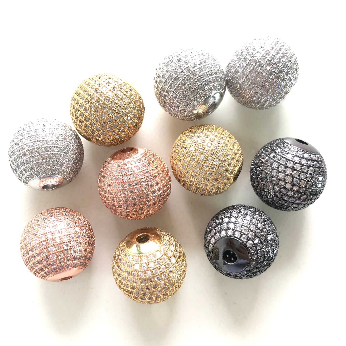 10pcs/lot 6 /8 /10 /12 /14 /16 /18 /20 /25mm Clear CZ Paved Round Ball Beads Spacers CZ Paved Spacers 10mm Beads 12mm Beads 6mm Beads 8mm Beads Ball Beads Charms Beads Beyond