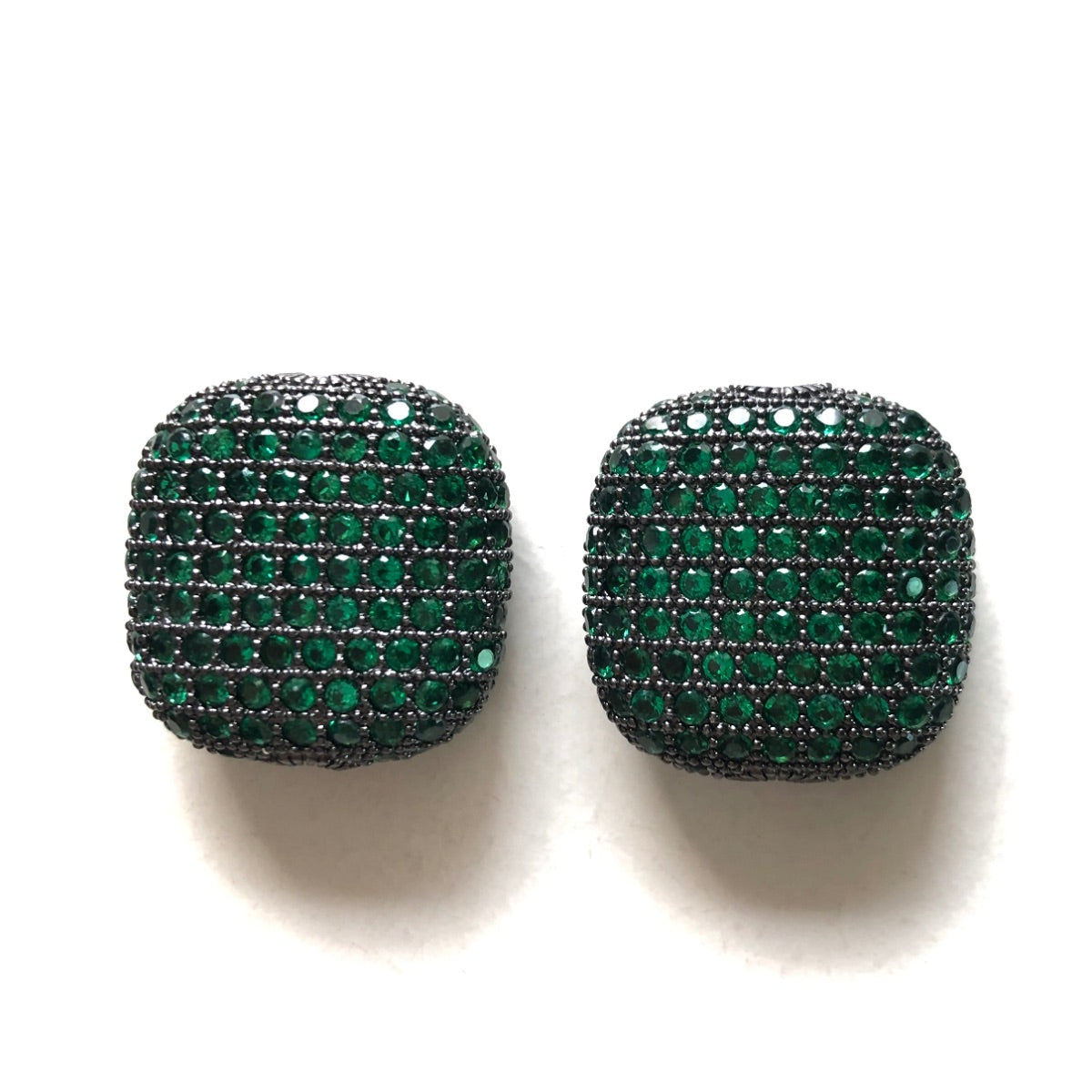 5-10pcs/lot 20*20mm Colorful CZ Paved Square Centerpiece Spacers Green CZ Paved Spacers Colorful Zirconia Square Spacers Charms Beads Beyond