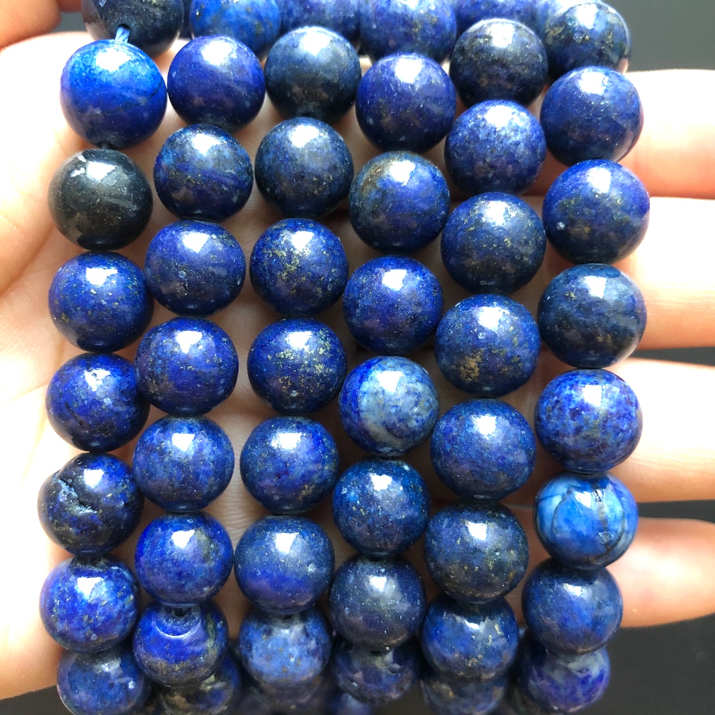 2 Strands/lot 10mm Natural Navy Blue Lapis Lazuli Round Stone Beads Stone Beads Other Stone Beads Charms Beads Beyond