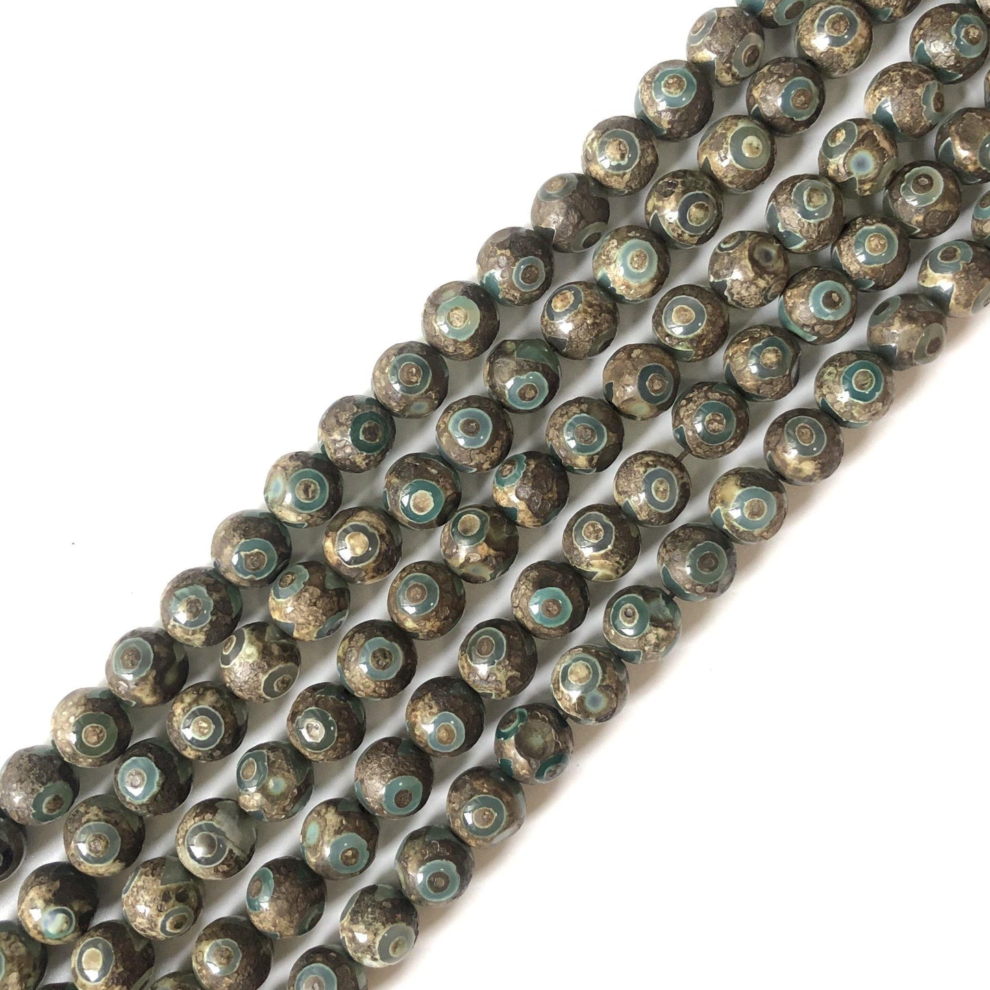 10mm Vintage Faceted Tibetan Agate Stone Beads Stone Beads Tibetan Beads Charms Beads Beyond