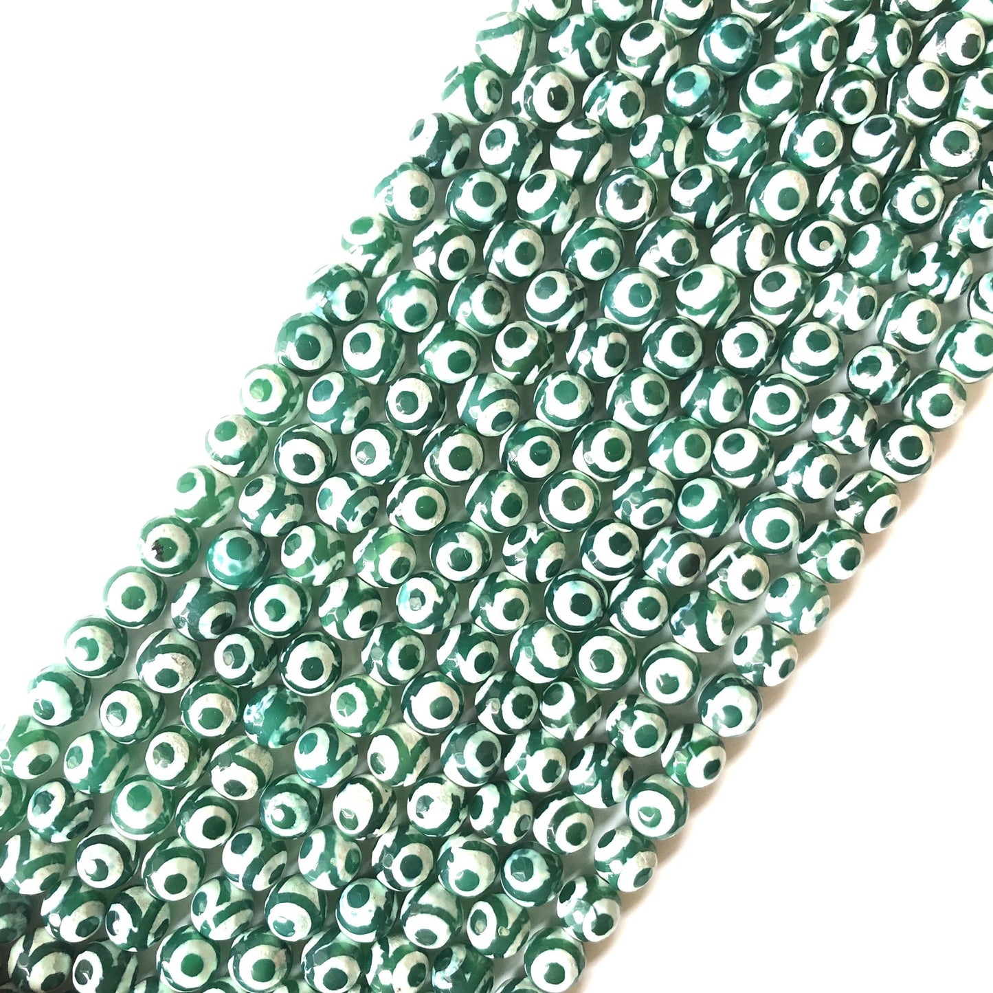 10mm Green Eye Faceted Tibetan Agate Stone Beads Stone Beads Tibetan Beads Charms Beads Beyond