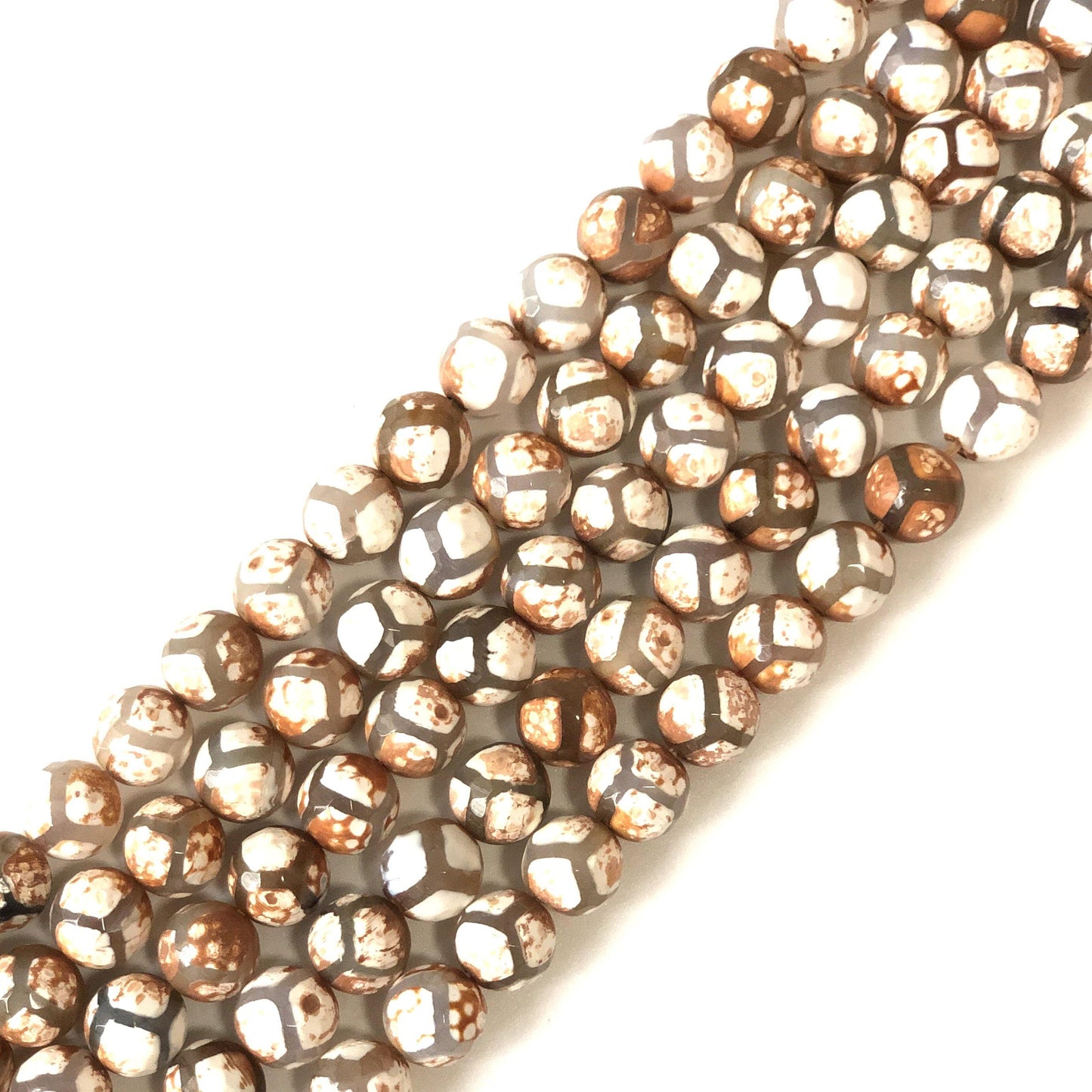 12mm Vintage Brown Faceted Tibetan Agate Stone Beads Stone Beads 12mm Stone Beads Tibetan Beads Charms Beads Beyond