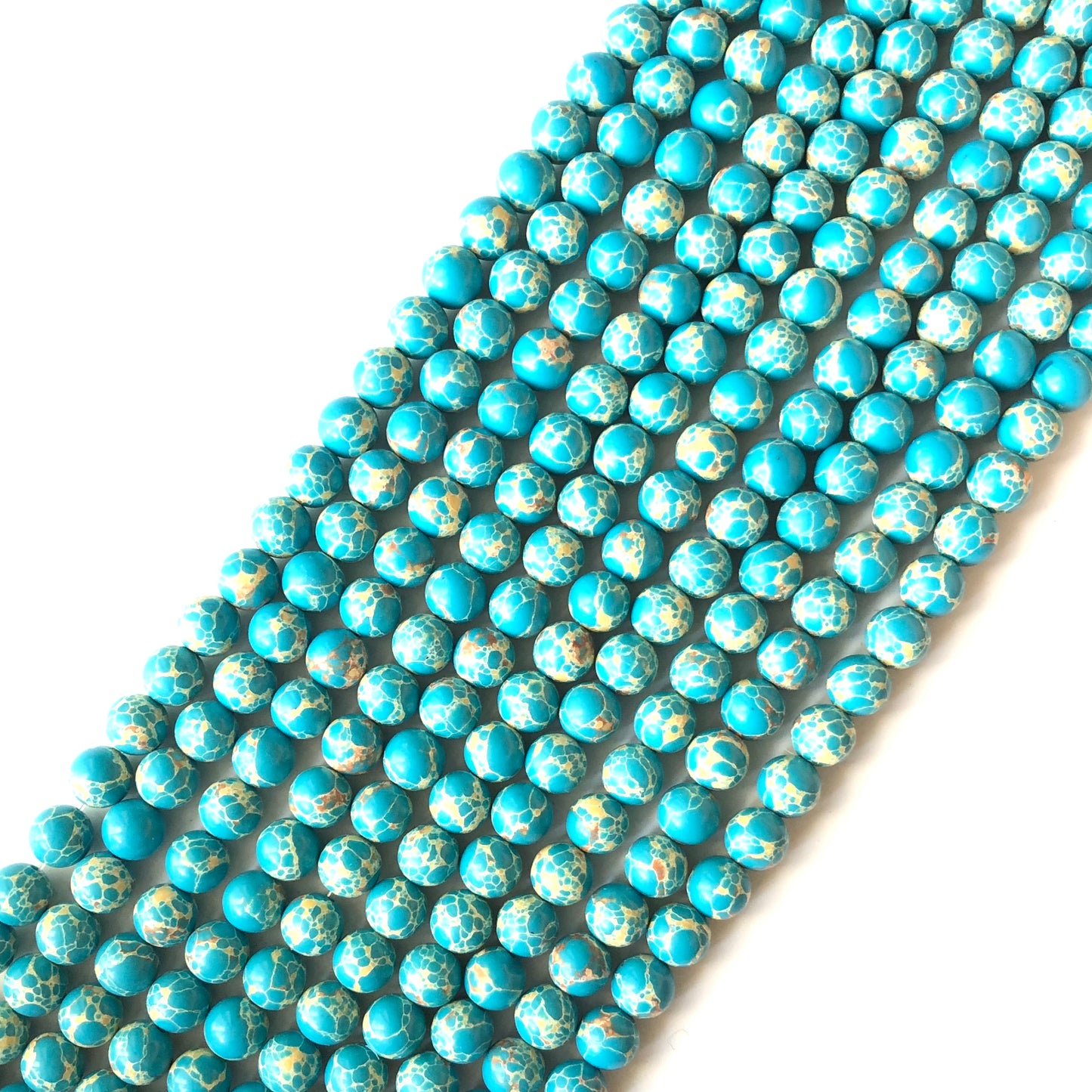 2 strands/lot 8mm, 10mm Turquoise Impression Jasper Round Stone Beads Stone Beads 8mm Stone Beads Jasper Beads Charms Beads Beyond