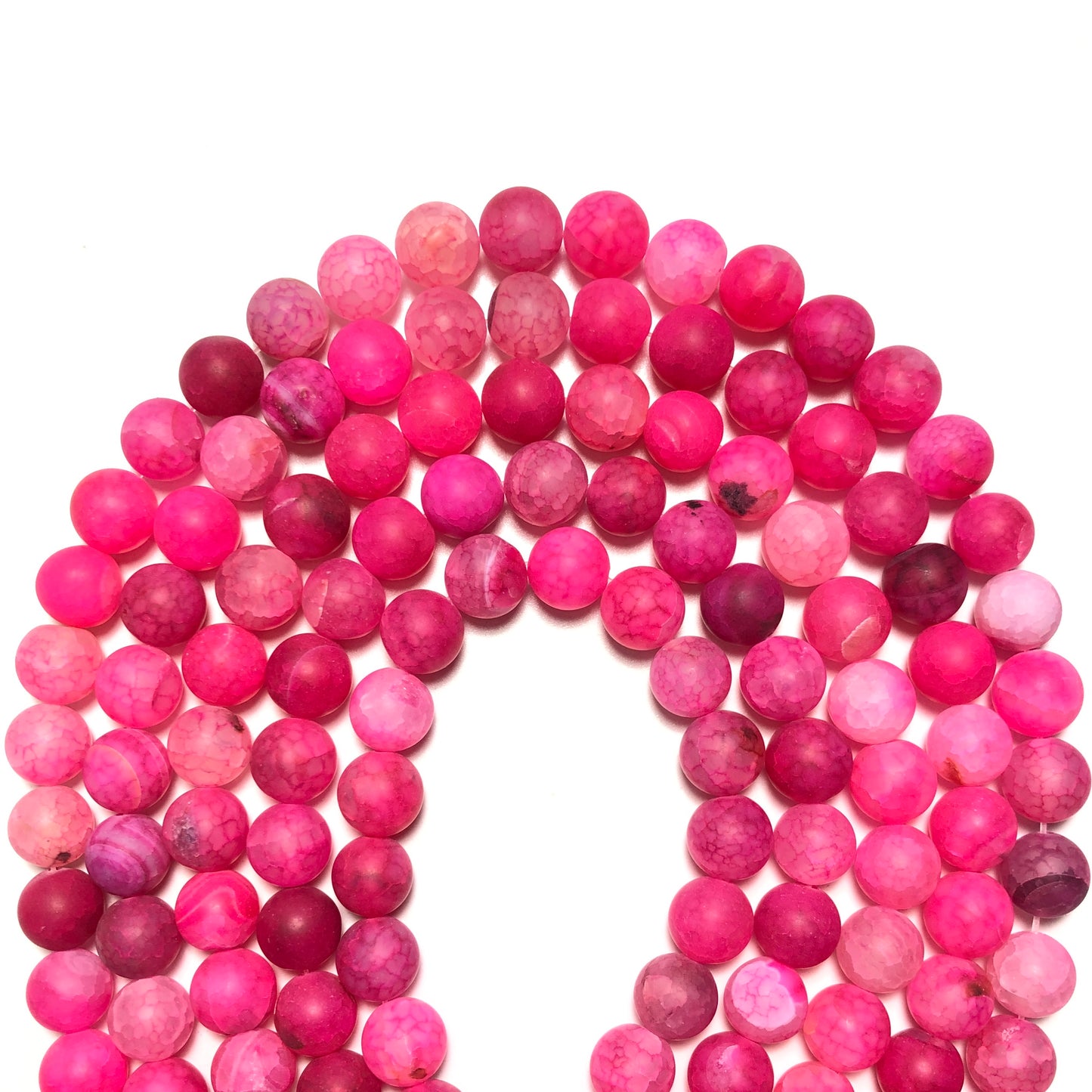 2 Strands/lot 10mm Matte Fuchsia Dragon Agate Round Stone Beads Stone Beads Breast Cancer Awareness Faceted Agate Beads Charms Beads Beyond