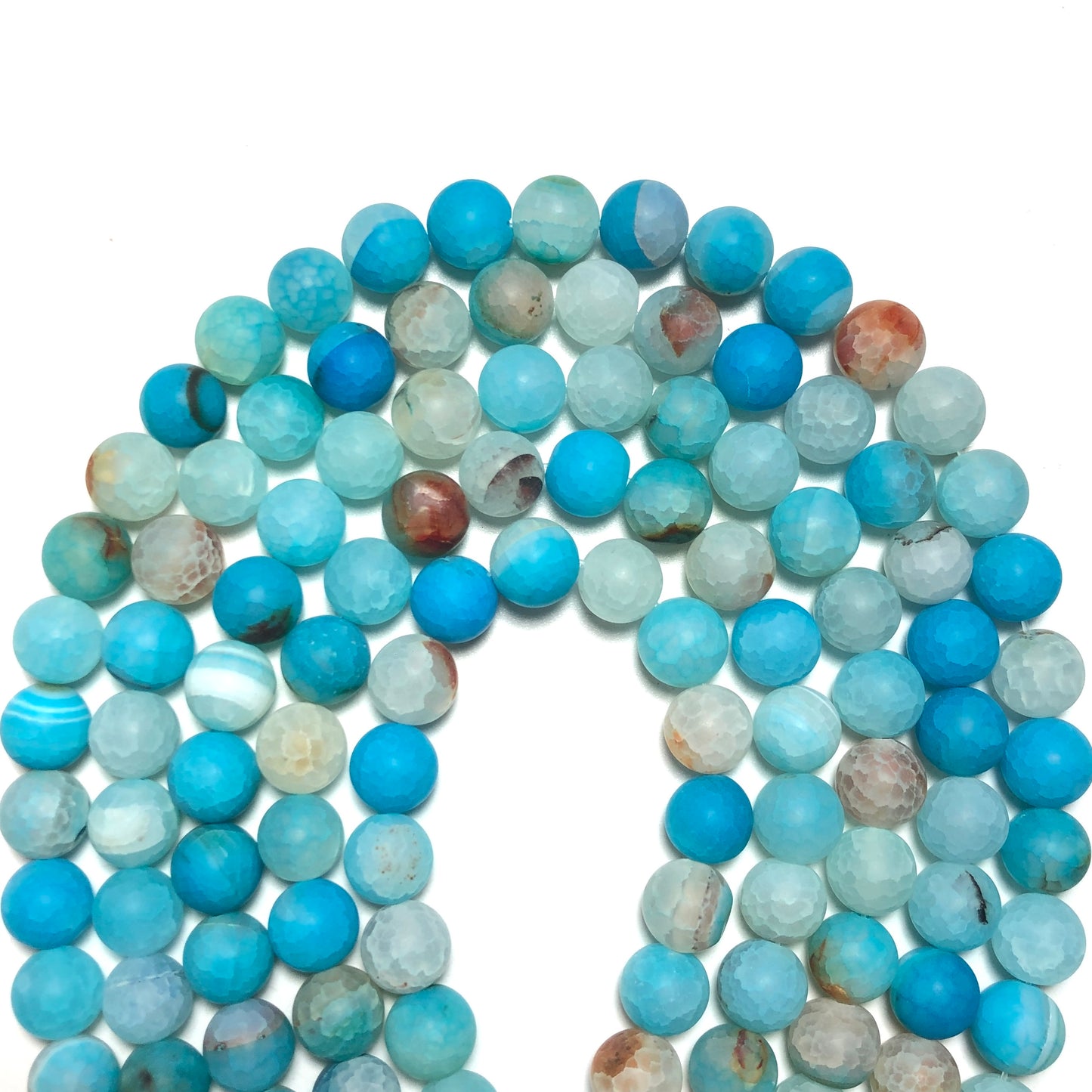 2 Strands/lot 10mm Matte Blue Dragon Agate Round Stone Beads Stone Beads Faceted Agate Beads Charms Beads Beyond