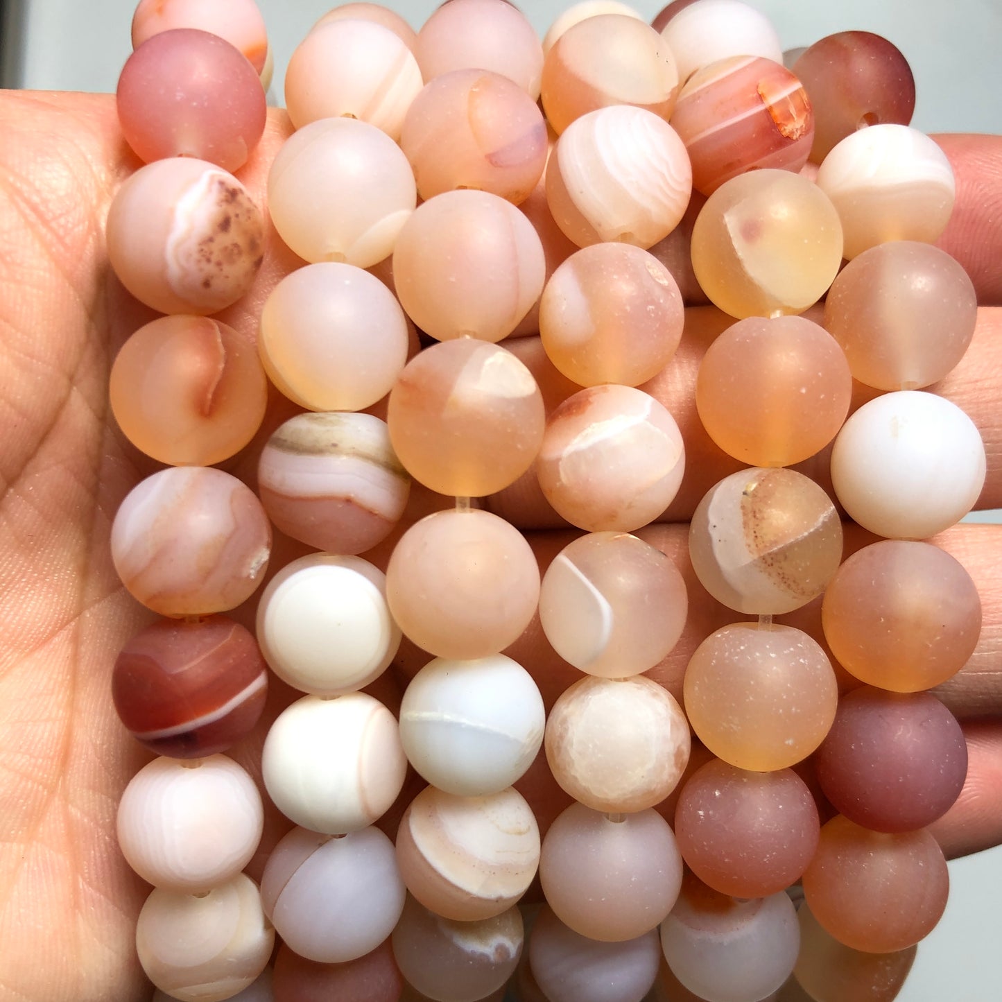 2 Strands/lot 10mm Orange Stripe Botswana Agate Matte Stone Round Beads Stone Beads New Beads Arrivals Round Agate Beads Charms Beads Beyond