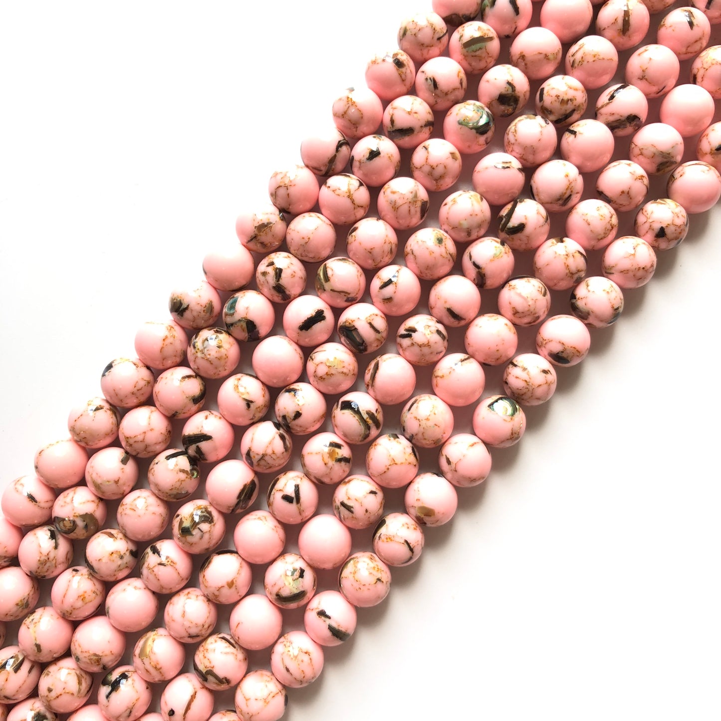 2 Strands/lot 8mm, 10mm Pink Shell Turquoise Round Stone Beads Stone Beads 8mm Stone Beads Turquoise Beads Charms Beads Beyond