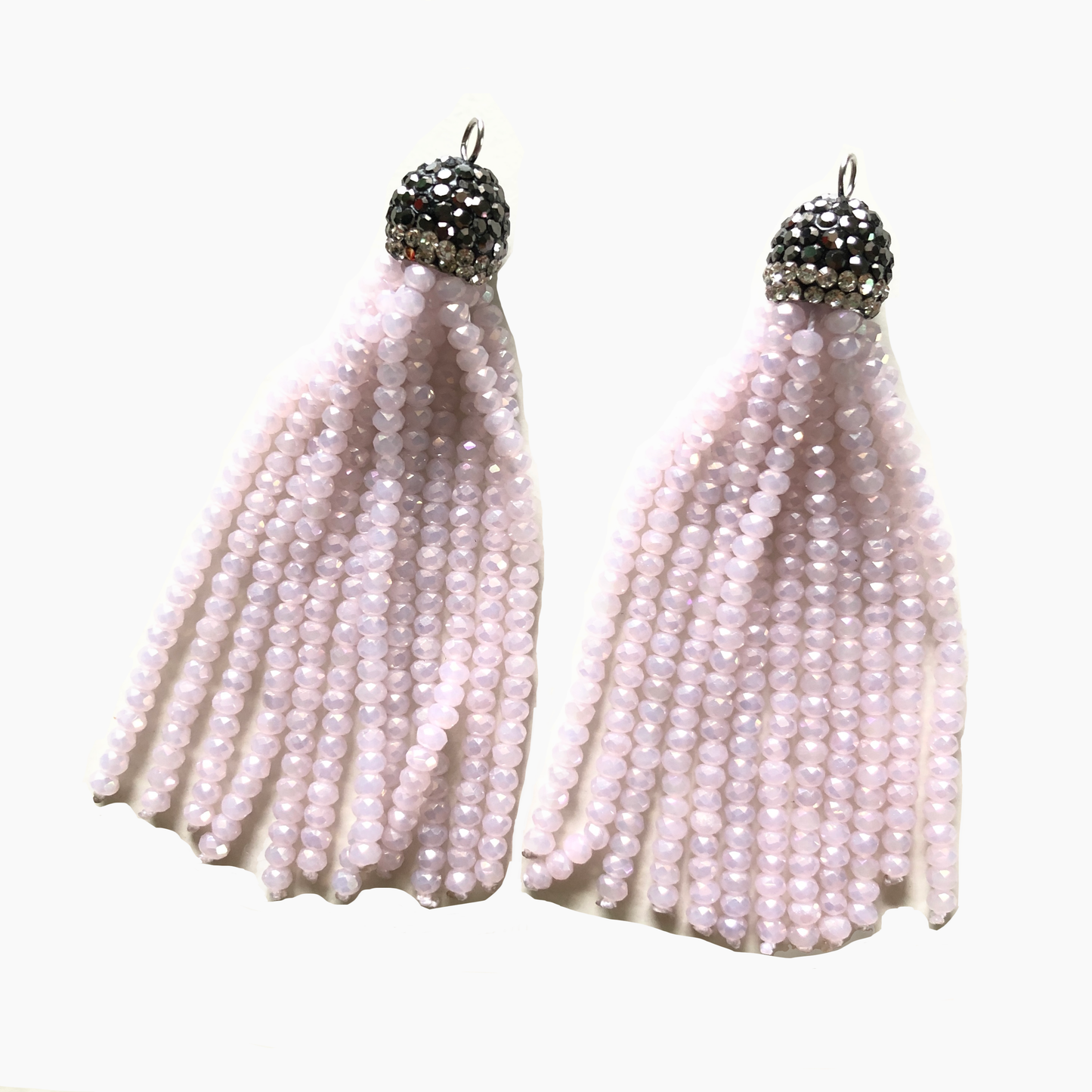 3pcs/lot Light Pink AB Crystal Tassel Pendant for Jewelry Making Crystal Tassels Charms Beads Beyond