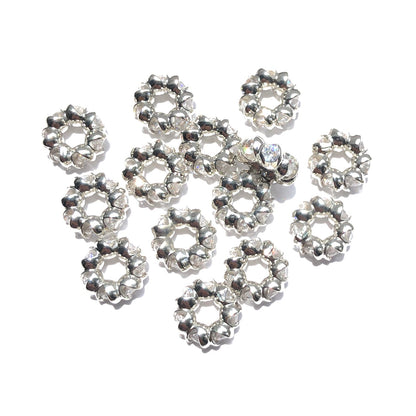 10-20-50pcs/lot 9.4*3.9mm CZ Paved Rondelle Wheel Spacers
