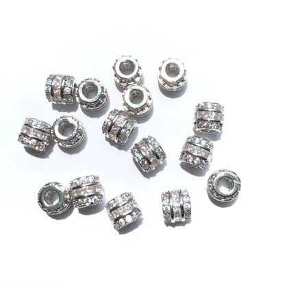 10-20-50pcs/lot 6.3*5.5mm Mini Size CZ Paved Wheel Spacers