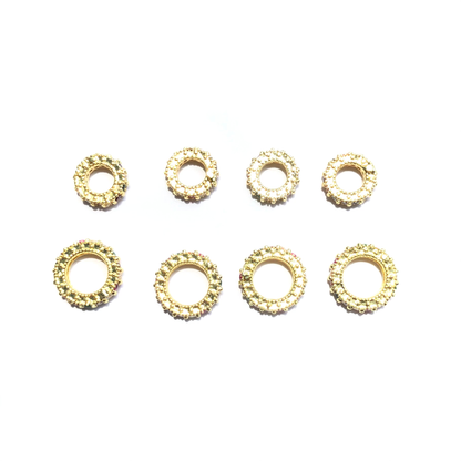 10-20-50pcs/lot 8mm 10mm Multicolor CZ Paved Rondelle Wheel Spacers