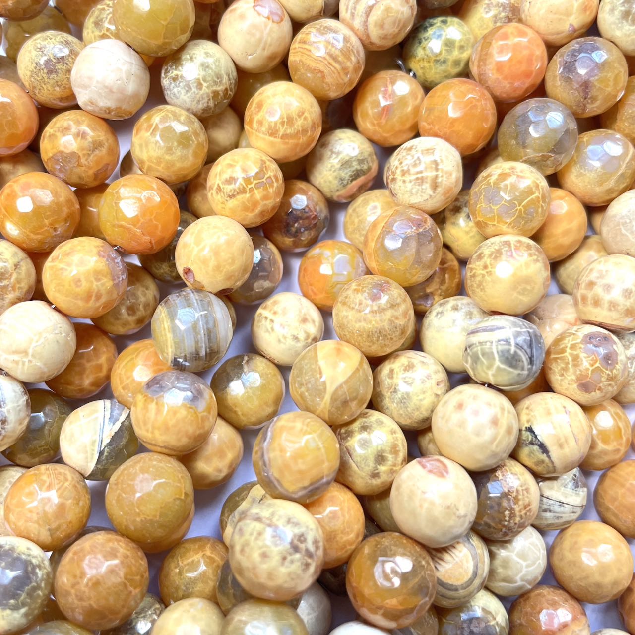 2 Strands/lot 10mm Electroplated Yellow Fire Agate Faceted Stone Beads Electroplated Beads Electroplated Faceted Agate Beads New Beads Arrivals Charms Beads Beyond