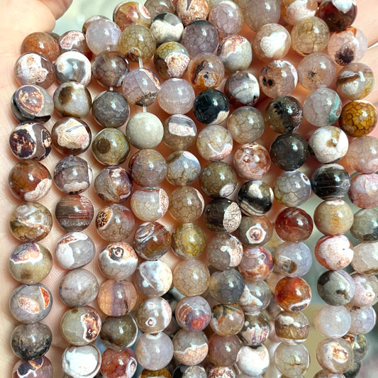 2 Strands/lot 10mm Brown Round Fire Agate Stone Beads Stone Beads New Beads Arrivals Round Agate Beads Charms Beads Beyond