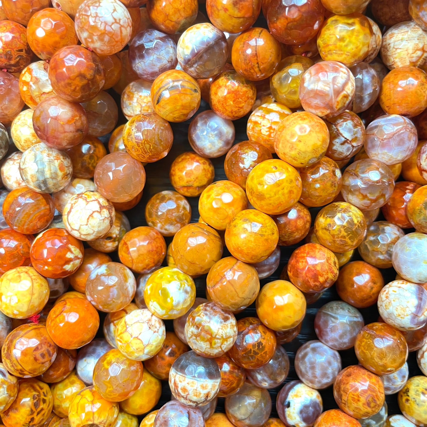 2 Strands/lot 12mm Orange Fire Agate Stone Beads Stone Beads 12mm Stone Beads Faceted Agate Beads New Beads Arrivals Charms Beads Beyond