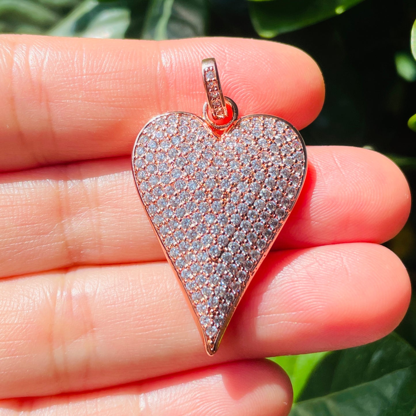 10pcs/lot 40*23mm CZ Paved Heart Charm Pendants CZ Paved Charms Hearts New Charms Arrivals Charms Beads Beyond